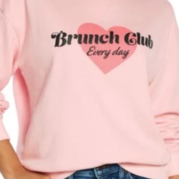 Pink Wildfox Brunch Club Everyday Crewneck New - Picture 3 of 14